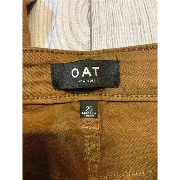 OAT New York Women High Rise Skinny Ankle Jean Brown Stretch‎ Utility Cargo NWT - Picture 6 of 9